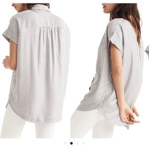 MADEWELL CENTRAL STRIPE SHIRT - NAVY/WHITE (SZ SM)